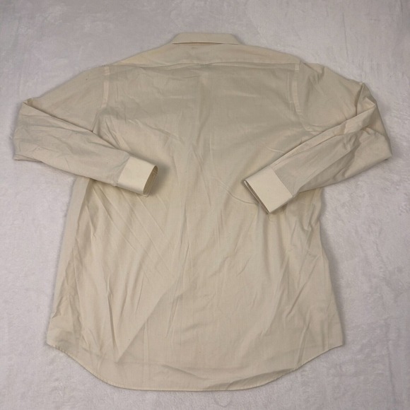 Van Heusen Men's Button Down Shirt 16 1/2 Yellow Regular Fit‎ Long Sleeve - Picture 2 of 5